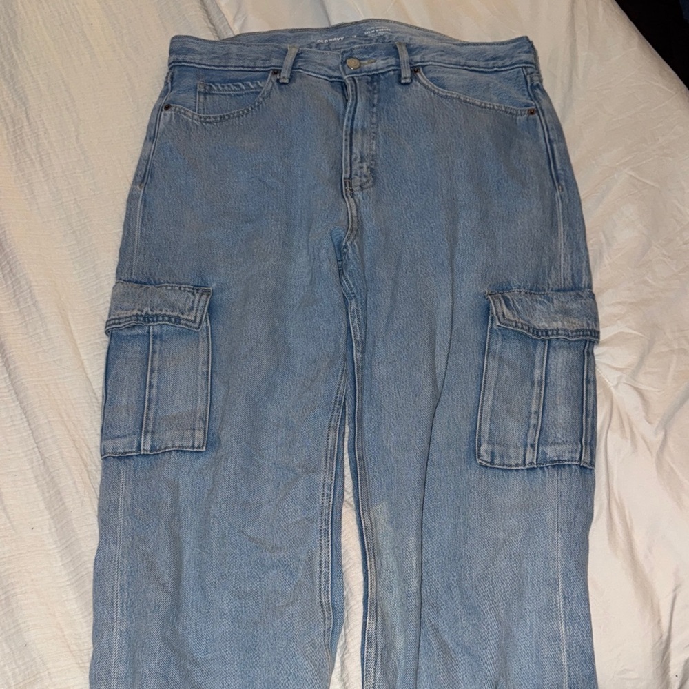 Old Navy Sky-High Wide Leg Jeans in Light Blue